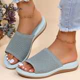 Xajzpa - Women Sandals Knitting Low Heels Summer Chaussure Femme Soft Bottom Silppers Slip On