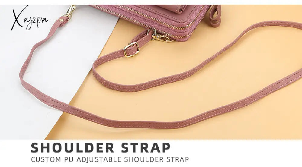 Xajzpa - Women Wallet Double Zipper Summer Female Shoulder Bag Top Quality Cell Phone Pocket Bags
