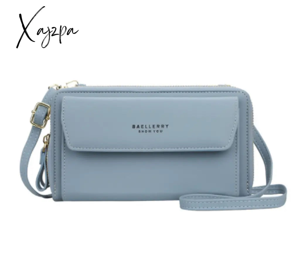 Xajzpa - Women Wallet Double Zipper Summer Female Shoulder Bag Top Quality Cell Phone Pocket Bags