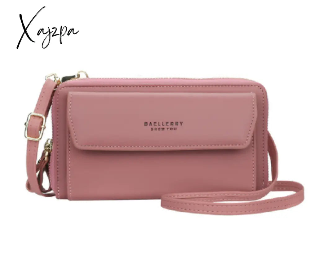 Xajzpa - Women Wallet Double Zipper Summer Female Shoulder Bag Top Quality Cell Phone Pocket Bags