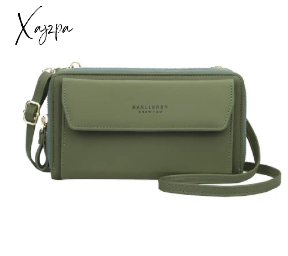 Xajzpa - Women Wallet Double Zipper Summer Female Shoulder Bag Top Quality Cell Phone Pocket Bags
