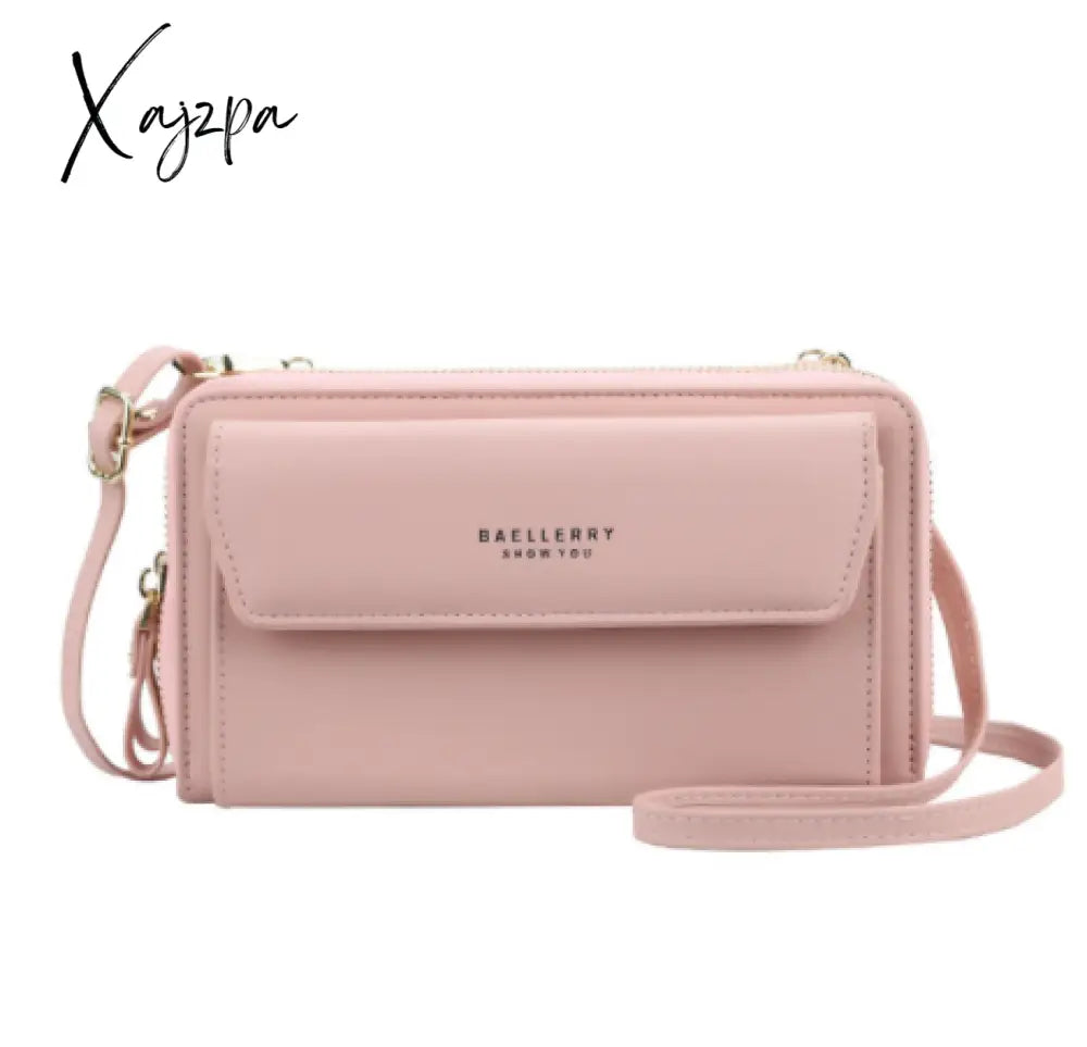 Xajzpa - Women Wallet Double Zipper Summer Female Shoulder Bag Top Quality Cell Phone Pocket Bags