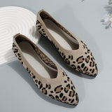 Women's Leopard Print Flat Shoes, Pointed Toe Slip-on Casual Flat Shoes, Women's Lightweight Shoes