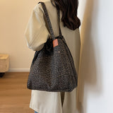 Chic Leopard Print High-Capacity Tote: Effortless Access, Perfect Daily & Commuter Shoulder Bag