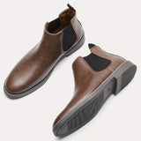 Men's Stylish Waterproof Chelsea Boots - Durable PU Leather - Easy Slip-On for Casual Outdoor Wear