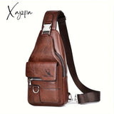 1 Piece Premium Pu Leather Vintage-Style Chest Bag - Spacious Multi-Compartment Crossbody With