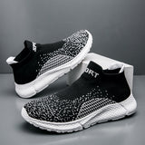 Men's Comfy Slip-On Sock Shoes - Breathable, Soft Sole, Non-Slip, Trendy Woven Knit Design for Outdoor Activities