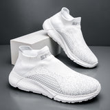 Men's Comfy Slip-On Sock Shoes - Breathable, Soft Sole, Non-Slip, Trendy Woven Knit Design for Outdoor Activities