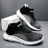 Men's Comfy Slip-On Sock Shoes - Breathable, Soft Sole, Non-Slip, Trendy Woven Knit Design for Outdoor Activities