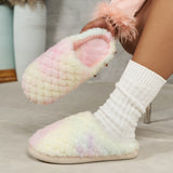 Women's Cozy Slippers, Thick Sole, Warm Cotton, Casual Couples Home Indoor Slippers, Fabric Lining, Rubber Sole, Solid Color, Plush Fabric