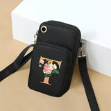 1pc Simple Letter T Printed Girls Polyester Oxford Bag Fashion Girls Shoulder Bag All-Match Messenger Bag Leisure Outdoor Shoulder Bag Arm Bag Sports Bag Mobile Phone Shoulder Bag Pocket Money Bag Large Mobile Phone Multi-Pur