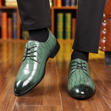 Xajzpa Men's Plaid Pattern Pointed Pointed-toe Derbies, Wear-resistant Anti-skid Lace-up Dress Shoes For Business Office