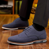 Men's Brogue Wingtip Derby Shoes, Lace-up Front Dress Shoes For Men Office Business Formal, Black Tie Optional Events