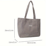 Corduroy Classic Tote Handbag - Spacious, Trendy, and Timeless Design with Magnetic Closure - Ideal for Everyday Use and All-Match Style