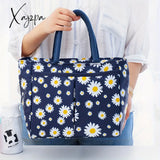 1pc Extra Large Daisy Print Lunch Tote Bag - Reusable, Insulated & Stylish for Teens & Adults - Perfect for School, Work, Travel & Picnics