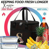 1Pc Stylish Letter Pattern Thermal Lunch Bag - Reusable Leak-Proof Insulated Canvas Design Perfect