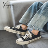 2024 Hot Sale Classic Black Canvas Shoes Men Spring Summer Platform Sneakers Comfort Low-Top Mens