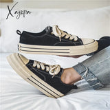 2024 Hot Sale Classic Black Canvas Shoes Men Spring Summer Platform Sneakers Comfort Low-Top Mens