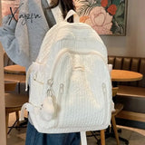 2024 New Backpack Women’s Korean Simple Large Capacity Student Backpack Wholesale Leisure