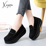 2024 New Spring Autumn Shoes Woman Platform Genuine Leather Women Flats Thick Sole Women’s