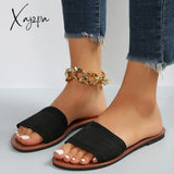 2024 Summer Luxury Sandals Women’s Fashion Flat Slippers Brown Designer Open Toe Non-Slip Outdoor