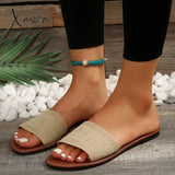 2024 Summer Luxury Sandals Women’s Fashion Flat Slippers Brown Designer Open Toe Non-Slip Outdoor