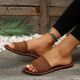 2024 Summer Luxury Sandals Women's Fashion Flat Slippers Brown Designer Open Toe Non-Slip Outdoor Slippers Women's Beach Shoes