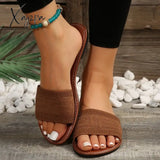 2024 Summer Luxury Sandals Women’s Fashion Flat Slippers Brown Designer Open Toe Non-Slip Outdoor