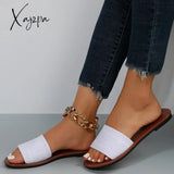 2024 Summer Luxury Sandals Women’s Fashion Flat Slippers Brown Designer Open Toe Non-Slip Outdoor