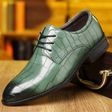 Xajzpa Men's Plaid Pattern Pointed Pointed-toe Derbies, Wear-resistant Anti-skid Lace-up Dress Shoes For Business Office