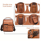 1pc Large Capacity PU Leather Men's Shoulder Bag, Casual Messenger Simple Business Trendy Sling Bag