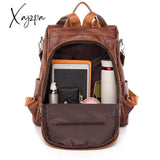 3-In-1 Women Backpacks Vintage Female Shoulder Bags Soft Leather Back Pack Ladies Travel Bagpack