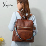 3-In-1 Women Backpacks Vintage Female Shoulder Bags Soft Leather Back Pack Ladies Travel Bagpack