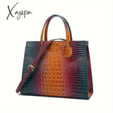 3-Piece Crocodile Print Handbag Set - Fashionable Vintage Style Multi-Functional Top Handle