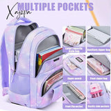 3-Piece Polka Dot Backpack Set For Teen Girls - Adjustable Lightweight Large Capacity Multi-Pocket