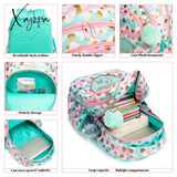 3-Piece Stylish Backpack Set For Women - Insulated Lunch Bag Pencil Case Adjustable Straps And