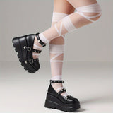 Xajzpa Mary Jane Shoes - Thick, Flat, Comfortable Platform Shoes with Chic Design for Everyday Wear