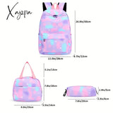 3Pcs Large Capacity Cute Backpack Set - Spacious Preppy Daypack For School Cartoon Travel Knapsack