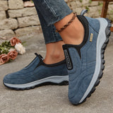 Women's Letter Pattern Fashion Slip-on Walking Shoes, Non-slip Lightweight Outdoor Athletic Sneakers