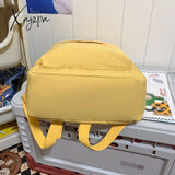 4Pcs/1Pcs Solid Color Backpack Simple Preppy Travel Schoolbag With Lunch Box Bag Crossbody And