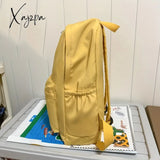 4Pcs/1Pcs Solid Color Backpack Simple Preppy Travel Schoolbag With Lunch Box Bag Crossbody And