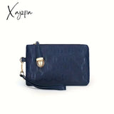 4Pcs/Set Embossed Pu Leather Cosmetic Bag - Zipper Closure Polyester Lining Fixed Shoulder Strap