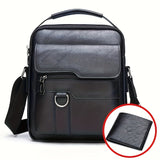 1pc Large Capacity Multi-compartment Portable Shoulder Messenger Bag, Lightweight New Fashion Men's Card Bag Travel Shoulder Bag with Zip & Lock Edge Random