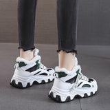 Women's Casual Sneakers, Color-block Thick Sole Chunky Sneakers, Warm Plush Lined Anti-slip Running Shoes