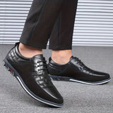 Men's Plaid Smart Casual Oxford Dress Shoes, Wear-resistant Lace-up Formal Oxford Shoes For Wedding Business