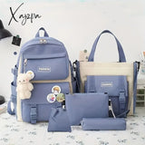 5Pcs/Set Adorable Kawaii School Backpack Set - Spacious Preppy College Laptop Bookbag Travel