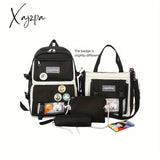 5Pcs/Set Adorable Kawaii School Backpack Set - Spacious Preppy College Laptop Bookbag Travel