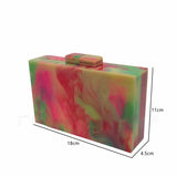 Xajzpa - Mixed Color Marble Grain Acrylic Dinner Bag Fashion Dream Ink Painting Handbag Fashion Dress Bag