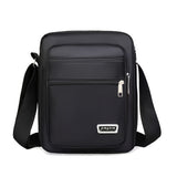 Water-Resistant Oxford Cloth Shoulder Bag with Multiple Pockets, Unisex Business Cash Bag, PU Leather Crossbody Messenger Bag