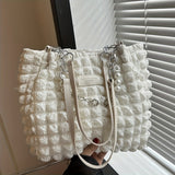 Chic Pleated Cloud Shoulder Bag - Bubble Ruched Tote with Soft Comfort - Fashionable Everyday Accessory for Women